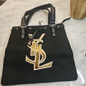 Yves Saint Laurent Black Tote with Gold Logo